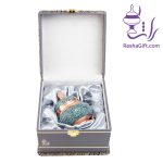 قندان فیروزه با جعیه ترمه