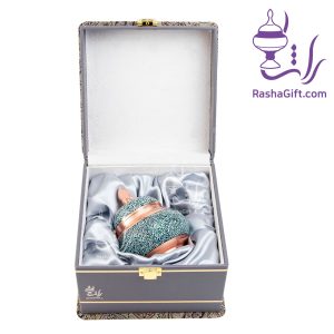 قندان فیروزه با جعیه ترمه