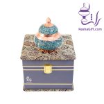 قندان فیروزه با جعیه ترمه