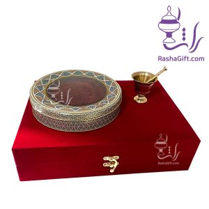 ست زعفران 40 گرمی و هاون در جعبه جیر
